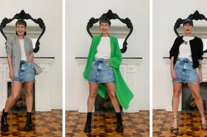 As Patrícias - conco looks com minissaia jeans<!-- NICAID(15227814) -->