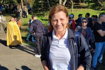 Nilva Maria Dartora, 79, acompanha a encenação da Via Sacra todos os anos<!-- NICAID(16019641) -->