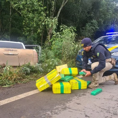 Policiais buscam condutor de caminhonete furtada que transportava 600 kg de maconha, em Bom Jesus<!-- NICAID(15441402) -->