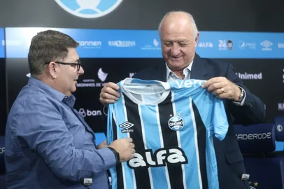 Porto Alegre, RS, Brasil; apresentação de Felipão no Grêmio