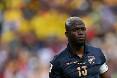 Ecuador's forward #13 Enner Valencia reacts after failing to score during the 2026 World Cup Group E football match between Ivory Coast and Ecuador at the Philadelphia Stadium in Philadelphia on June 14, 2026.  (Photo by MAURO PIMENTEL / AFP)Editoria: SPOLocal: PhiladelphiaIndexador: MAURO PIMENTELSecao: world championshipFonte: AFPFotógrafo: STF<!-- NICAID(16306290) -->