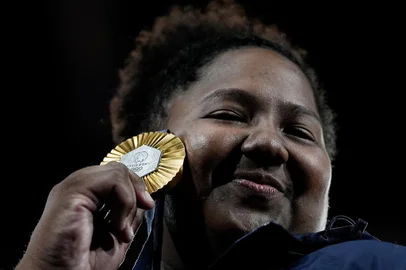 2024.08.02 - Jogos Olímpicos Paris 2024 - Judô Feminino - Bia Souza vence israelense Raz Hershko e conquista a medalha de ouro na categoria +78kg - Foto: Alexandre Loureiro/COB.<!-- NICAID(15830969) -->