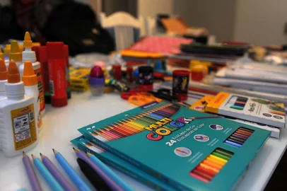 CAXIAS DO SUL, RS, BRASIL, 10/02/2022 - Raquel de Lucena. Ela está arrecadando materiais escolares novos e usados para destinar a alunos carentes. Já recebeu algumas doações e vai recolher mais até o final de março. (Marcelo Casagrande/Agência RBS)<!-- NICAID(15012118) -->