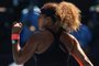 Japan's Naomi Osaka reacts as she plays against Serena Williams of the US during their women's singles semi-final match on day eleven of the Australian Open tennis tournament in Melbourne on February 18, 2021. (Photo by Brandon MALONE / AFP) / -- IMAGE RESTRICTED TO EDITORIAL USE - STRICTLY NO COMMERCIAL USE --Editoria: SPOLocal: MelbourneIndexador: BRANDON MALONESecao: tennisFonte: AFPFotógrafo: STR<!-- NICAID(14717157) -->