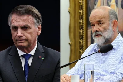 Montagem de Jair Bolsonaro e João Vaccari Neto para a coluna de Gabriel Wainer, publicada no site de GZH em 15 de agosto de 2025.<!-- NICAID(16102897) -->