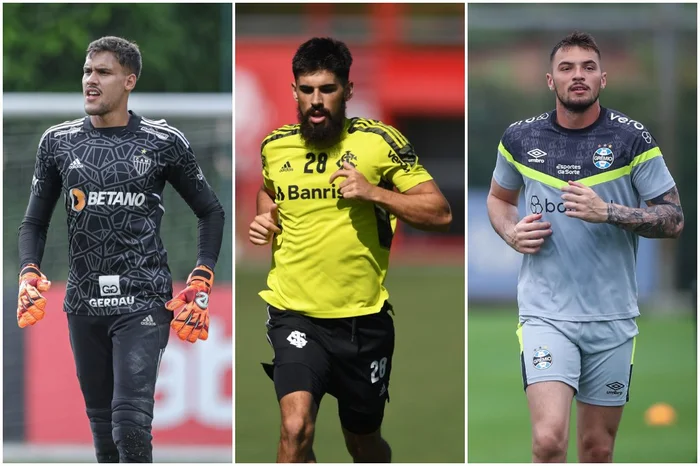 Montagem sobre fotos de Bruno Souza, Atlético-MG, Divulgação, Ricardo Duarte, Inter, Divulgação e Lucas Uebel, Grêmio, Divulgação Montagem sobre fotos de Bruno Souza, Atlético-MG, Divulgação, Ricardo Duarte, Inter, Divulgação e Lucas Uebel, Grêmio, Divulgação