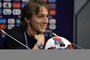 Croatia's midfielder Luka Modric holds a press conference at the Luzhniki Stadium in Moscow on July 14, 2018 on the eve of the Russia 2018 World Cup final football match between France and Croatia. / AFP PHOTO / Alexander NEMENOV