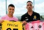 Ex-atacantes do Grêmio, Suárez e Barrios se encontram e trocam camisas no Mundial 