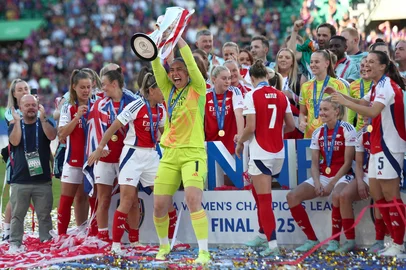 24/05/2025: Arsenal vence o Barcelona e conquista a Champions League feminina.<!-- NICAID(16045239) -->