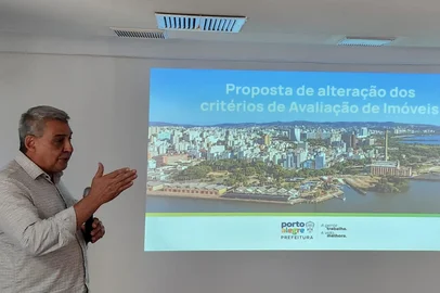 Paulo Egídio / Agência RBS O prefeito de Porto Alegre, Sebastião Melo, apresentou na tarde desta terça-feira (2) mudanças para o IPTU<!-- NICAID(16178501) -->