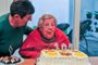 CAXIAS DO SUL, RS, BRASIL, 02/06/2023.  Celina completa mais um ano de vida, aos 105 anos de idade comemora seu aniverásrio em Caxias Do Sul. Na foto, Celina Lea Dal Pra Zengerling, 105 anos e a filha Joanete Zengerling Facchin.Indexador: NEIMAR DE CESERO<!-- NICAID(15446392) -->