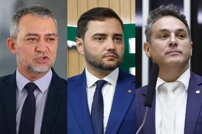 PORTO ALEGRE, RS, BRASIL, 15-05-2025, 10h00: Possíveis candidatos ao governo do Estado em 2026: Edegar Pretto, PT; Gabriel Souza, MDB; Luciano Zucco, PL (Foto: Montagem/Fabio Rodrigues-Pozzebom/Agência Brasil; Carolina Antunes; Mario Agra/Câmara dos Deputados)<!-- NICAID(16037959) -->