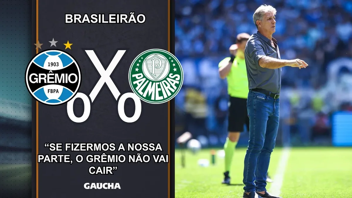 Renato Portaluppi estreia no Grêmio com empate contra o Palmeiras