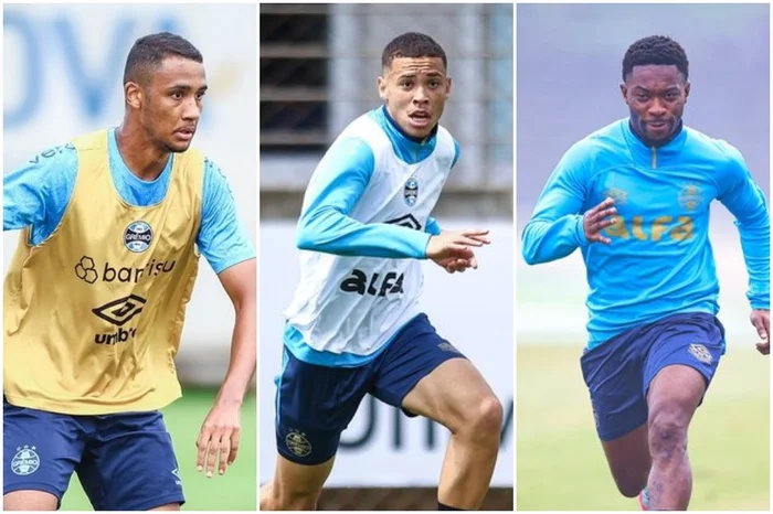 Montagem sobre fotos de Lucas Uebel e Angelo Pieretti / Grêmio, Divulgação