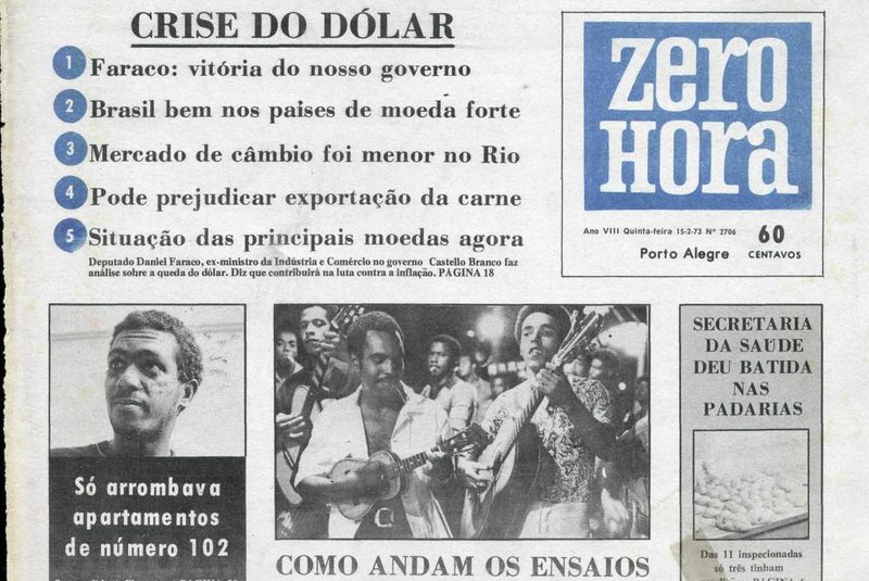 Capa de Zero Hora de 15/02/1973<!-- NICAID(15347514) -->