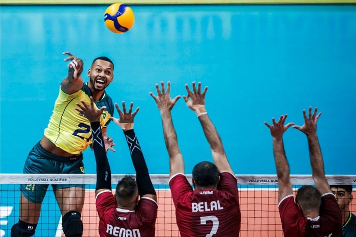 Brasil vence o Catar na abertura do Pré-Olímpico masculino de vôlei