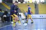 Aquecimento da Assoeva antes de jogo pela Liga Nacional de Futsal.