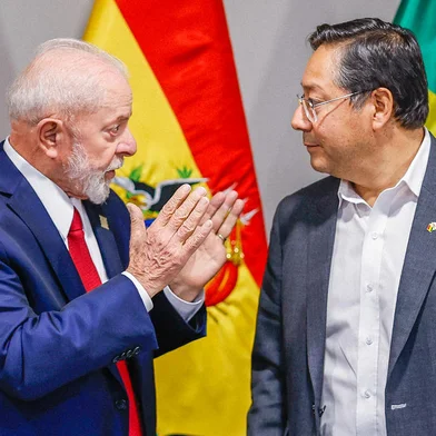 Presidente da República, Luiz Inácio Lula da Silva, durante reunião ampliada com o Presidente do Estado Plurinacional da Bolívia, Luis Arce.<!-- NICAID(15809775) -->