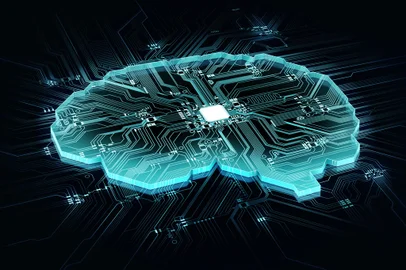 human brain on technology background represent artificial intellFonte: 224585219<!-- NICAID(15705425) -->