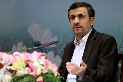 Iranian President Mahmoud Ahmadinejad holds a press conference in Tehran on October 2, 2012. Iran will not back down on its nuclear programme despite economic problems caused by Western sanctions, Ahmadinejad said. AFP PHOTO/ATTA KENARE<!-- NICAID(8664735) -->
