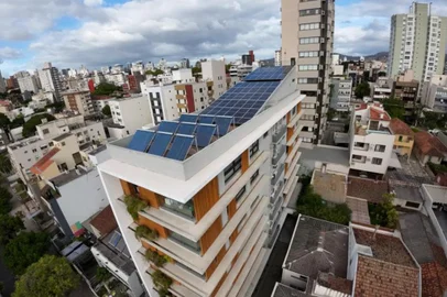 11/09/2023 - Edifício Idea Bagé, que, segundo a Cúpula de Dubai, é considerado um dos cem prédios mais sustentáveis do mundo.<!-- NICAID(15537134) -->