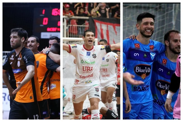 Montagem sobre fotos de Lucka Cyriaco, Edson Castro e Ricardo Weschenfelder / ACBF, Atlântico e Vélez, divulgação Montagem sobre fotos de Lucka Cyriaco, Edson Castro e Ricardo Weschenfelder / ACBF, Atlântico e Vélez, divulgação