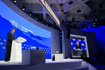 China's Vice-Premier He Lifeng delivers a speech during the World Economic Forum (WEF) annual meeting in Davos on January 20, 2026. The World Economic Forum takes place in Davos from January 19 to January 23, 2026. (Photo by Fabrice COFFRINI / AFP)<!-- NICAID(16207519) -->