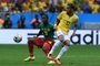 491695299Cameroon's midfielder Enoh Eyong (L) and Brazil's forward Neymar vie for the ball during the Group A football match between Cameroon and Brazil at the Mane Garrincha National Stadium in Brasilia during the 2014 FIFA World Cup on June 23, 2014.  AFP PHOTO / VANDERLEI ALMEIDA (Photo by VANDERLEI ALMEIDA / AFP)Editoria: SPOLocal: BrasíliaIndexador: VANDERLEI ALMEIDASecao: soccerFonte: AFP<!-- NICAID(15280729) -->