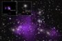 NASA Telescopes Discover Record-Breaking Black HoleThis image contains the most distant black hole ever detected in X-rays, a result that may explain how some of the first supermassive black holes in the universe formed. As we report in our press release, this discovery was made using X-rays from NASA’s Chandra X-ray Observatory (purple) and infrared data from NASA’s James Webb Space Telescope (red, green, blue). The extremely distant black hole is located in the galaxy UHZ1 in the direction of the galaxy cluster Abell 2744. The galaxy cluster is about 3.5 billion light-years from Earth. Webb data, however, reveal that UHZ1 is much farther away than Abell 2744. At some 13.2 billion light-years away, UHZ1 is seen when the universe was only 3% of its current age. By using over two weeks of observations from Chandra, researchers were able to detect X-ray emission from UHZ1 — a telltale signature of a growing supermassive black hole in the center of the galaxy. The X-ray signal is extremely faint and Chandra was only able to detect it — even with this long observation — because of the phenomenon known as gravitational lensing that enhanced the signal by a factor of four. The purple parts of the image show X-rays from large amounts of hot gas in Abell 2744. Indexador: Space Telescope Science InstitutFonte: STScI<!-- NICAID(15589386) -->