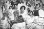 Soberanas da Festa da Uva 1961. Da esquerda para a direita, Tania Geremia e Maria Helena Triches Minghelli, a rainha Helena Robinson (ao centro) e as outras duas princesas, Enrica Paschero e Jussara Queiroz.<!-- NICAID(15504555) -->