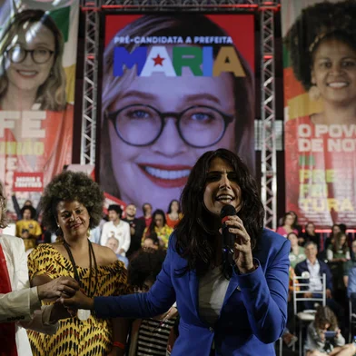 Porto Alegre, RS, Brasil, 27-07-2024: Convencao para oficializar a candidatura de Maria do Rosario (PT) a prefeitura de Porto Alegre, com Tamyres Filgueira como vice. Foto: Mateus Bruxel / Agencia RBS<!-- NICAID(15824663) -->