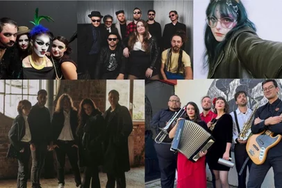 Montagem com fotos das bandas Cabaré da Frankie Lee, Skaçulinhas, Gbs vs The Stars, Artemis e Brás Cúmbias.<!-- NICAID(16097704) -->