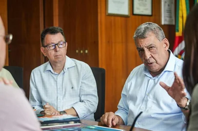 Secretário André Coronel e prefeito Sebastião Melo<!-- NICAID(15948727) -->
