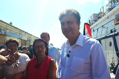 Camilo Santana e a reitora da Furg, Suzane Gonçalves, durante visita do ministro a Rio Grande<!-- NICAID(16209536) -->