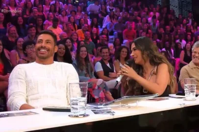 Domingão resgata vídeo em que Simone Mendes elege Cauã Reymond enquanto uma das pessoas que considera mais bonitas.<!-- NICAID(15715137) -->