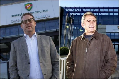 Montagem sobre fotos de André Ávila e Adriana Franciosi / Agência RBS Luciano Hocsman e Francisco Novelletto, candidatos à presidência da FGF