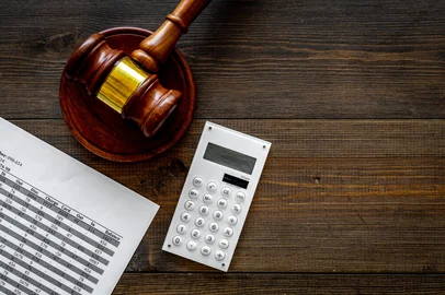 Declare bankruptcy concept. Judge gavel, financial documents, calculator on dark wooden background top view space for textDeclare bankruptcy concept. Judge gavel, financial documents, calculator on dark wooden background top view. Foto: 9dreamstudio / stock.adobe.comFonte: 222238374<!-- NICAID(16268757) -->