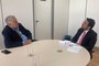 Vereador de Caxias do Sul, Zé Dambrós (PSB), cumpre agenda em Brasília. Na foto, o presidente do Legislativo caxiense (E) em encontro com o chefe da assessoria parlamentar do Ministério do Desenvolvimento, Indústria, Comércio e Serviços e da Vice-presidência da República, Luiz Gustavo Guimarães.<!-- NICAID(15607194) -->