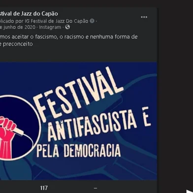 Festival de Jazz do Capão, realizado na Bahia, teve recursos da Lei Rouanet negados por postagem de 2020 em que se declarava antifascista.<!-- NICAID(14833482) -->