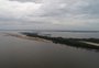 Pouca chuva e atuação do vento Norte voltam a destacar bancos de areia no Guaíba em Porto Alegre
