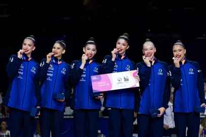 A seleção brasileira de ginástica rítmica conquistou a medalha de bronze na disputa do conjunto geral do Campeonato Mundial e carimbou o passaporte para os Jogos Olímpicos de Los Angeles em 2028.<!-- NICAID(16346594) -->