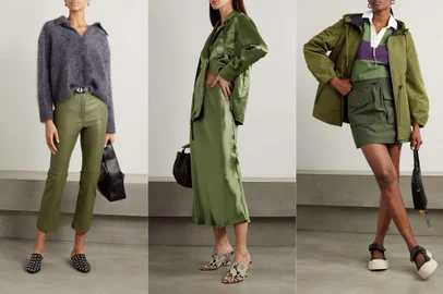 Coluna Roberta Weber sobre verde oliva<!-- NICAID(15745351) -->