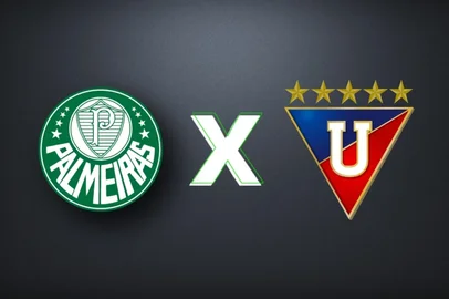 Arte GZH futebol, palmeiras, LDU, libertadores, escudos