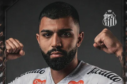 Gabigol no Santos. Reprodução do X do Santos<!-- NICAID(16197294) -->