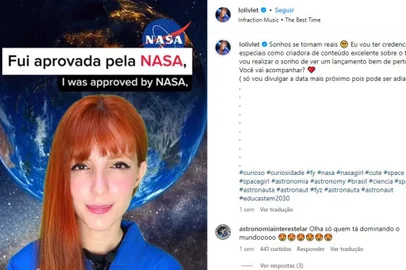Quem é a brasileira escolhida pela Nasa para acompanhar o lançamento de uma missão espacial<!-- NICAID(15564179) -->
