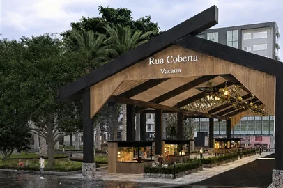 Rua Coberta de Vacaria terá espaços gastronômicos e pilares em pedra moura — mesmo estilo da catedral da cidade.<!-- NICAID(16357798) -->