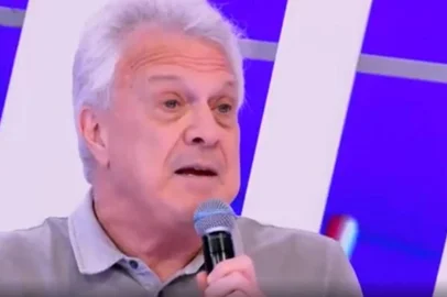 Pedro Bial fala sobre volta do programa "Linha Direta", durante sua participação no "Caldeirão", exibido em 4 de fevereiro de 2023. o jornalista que ficará com o comando da atração.<!-- NICAID(15340460) -->