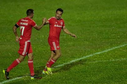SÃO LEOPOLDO, RS, BRASIL - 14.04.2021 - Inter e Aimoré se enfrentam em duelo válido pelo Campeonato Gaúcho. (Foto: Marco Favero/Agencia RBS)<!-- NICAID(14758255) -->