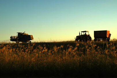 ***  tadeu vilani -máquinas agrícolas  ***máquinas agrícolas.Colheitadeira e trator na RS-324, km 125.<!-- NICAID(1928428) -->