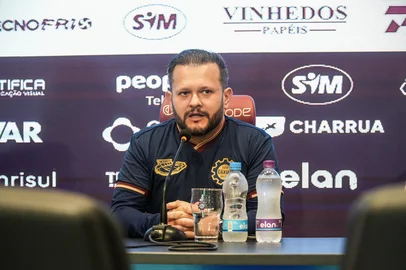 Presidente do Caxias, Junior Santolin, presidente do Caxias na apresentação do vice de futebol, Ranielli Cechinato.<!-- NICAID(16375133) -->
